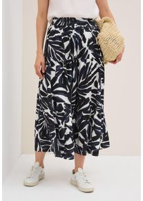 Maxirock Cecil, Damen, Gr. XL (44), blau (urban dunkelblau), Web, Obermaterial: 100% Viskose, bedruckt, l&auml;ssig geschnitten lang, R&ouml;cke Maxirock, mit Volants und grafischem Muster