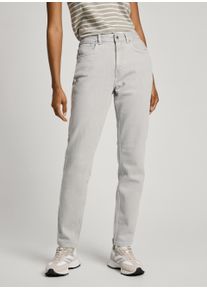 High-waist-Jeans Pepe Jeans "TAPERED JEANS HW", Damen, Gr. 26, L&auml;nge 32, grau (lt grau stoenwash), Denim/Jeans, Obermaterial: 94% Baumwolle, 5% Polyester, 1% Elasthan, gerade, unten schmal lang, Jeans High-waist-Jeans