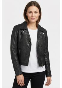 Lederjacke Mauritius "MWKalea", Damen, Gr. XXXL(46), schwarz, Obermaterial: 100% Schafsleder. Futter: 100% Baumwolle. &Auml;rmelfutter: 100% Polyester, unifarben, regular fit h&uuml;ftlang, abgesteppt, Jacken Lederjacke, mit Reverskragen