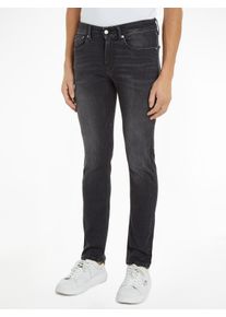 Skinny-fit-Jeans Calvin Klein Jeans "SKINNY", Herren, Gr. 30, L&auml;nge 34, schwarz (denim schwarz), Denim/Jeans, Obermaterial: 94% Baumwolle, 4% Elastomultiester, 2% Elasthan, unifarben, skinny fit, Jeans Skinny-fit-Jeans, im 5-Pocket-Style