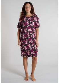 Nachthemd Tom Tailor, Damen, Gr. 44, N-Gr, rot, dunkel, allover, Single Jersey, Obermaterial: 95% Viskose, 5% Elasthan, Kleider Nachthemd, atmungsaktiv, Viskosemix