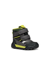 Winterboots Geox "B TREKKYUP BOY B ABX", Jungen, Gr. 22, schwarz (schwarz, gr&uuml;n), Lederimitat, Textil, Schuhe Winterboots, Winterstiefel mit Warmfutter, Gr&ouml;&szlig;enschablone zum Download
