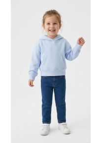 Sweatshirt Tom Tailor, M&auml;dchen, Gr. 128, blau (pale morning blau), Sweatware, Obermaterial: 62% Baumwolle, 38% Polyester, unifarben, regular fit taillenbedeckt, ohne Ausschnitt, Rippb&uuml;ndchen, Sweatshirts Sweatshirt, mit Kapuze