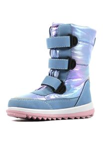 Winterstiefel Richter "Husky WMS: Weit", M&auml;dchen, Gr. 28, bunt (hellblau, rosa), Lederimitat, Textil, metallic, Schuhe Winterstiefel, Klettstiefel mit wasserdichtem Sympatex, Gr&ouml;&szlig;enschablone zum Download