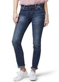 Straight-Jeans Tom Tailor "Alexa - Straight", Damen, Gr. 26, L&auml;nge 32, blau (mid stone wash), Denim/Jeans, Obermaterial: 98% Baumwolle, 2% Elasthan, unifarben, gerade lang, Jeans Straight-Jeans, in 5-Pocket-Form
