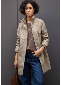 Wintermantel Street One, Damen, Gr. 42, soft sand meliert, Web, Obermaterial: 100% Polyester. Futter: 100% Polyester, unifarben, gerade ca. Mitte Oberschenkel, Rundhals, M&auml;ntel Wintermantel, Stehkragen in Strickqualit&auml;t, in Woll-Optik