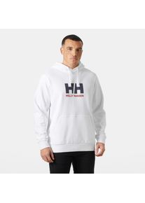 Kapuzensweatshirt Helly Hansen "HH LOGO HOODIE 3.0", Herren, Gr. S, wei&szlig;, Obermaterial: 100% Baumwolle, Sweatshirts Kapuzensweatshirt, sportliche Passform, mit K&auml;ngurutasche