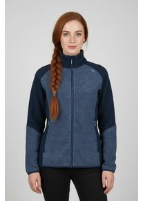 Strickfleecejacke CMP, Damen, Gr. 44, blau (blau ink), Obermaterial: 85% Polyester, 15% Viskose, normal, Jacken Strickfleecejacke