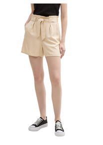 Shorts Tom Tailor Denim, Damen, Gr. M (38), N-Gr, light breeze, Web, Obermaterial: 100% Lyocell, unifarben, kurz, Hosen Shorts, Sommerhose mit Bindeband