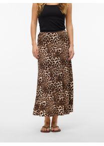 V&eacute;ro Moda Maxirock VERO MODA "VMALBA ANKLE SKIRT WVN GA NOOS", Damen, Gr. XS (34), beige (sandshell aop:betty), Web, Obermaterial: 100% Viskose, bedruckt, regular fit kn&ouml;chelfrei, R&ouml;cke Maxirock