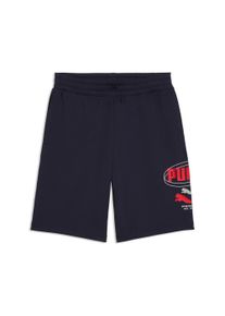 Trainingsshorts Puma "ESS LOGO LAB STORY 1 SHORTS 10&rsquo;&rsquo; TR", Herren, Gr. M, N-Gr, new navy, Sweatware, Obermaterial: 68% Baumwolle, 32% Polyester, bedruckt, regular fit ca. Mitte Knie, Hosen Trainingsshorts, Regular Fit, sportlicher Stil, mit Eingrifftaschen