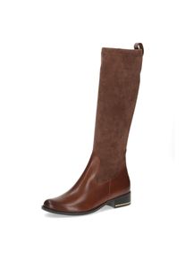 Stiefel Caprice, Damen, Gr. 40,5, XS-Schaft, cognac, Leder, Textil, Schuhe Stiefel, Blockabsatz, Langschaftstiefel, Businessstiefel, bequeme Weite