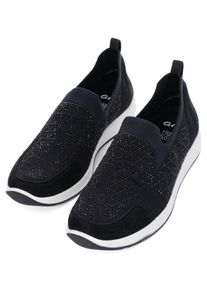 Slipper Ara "LISSABON", Damen, Gr. 3 (35,5), schwarz, Textil, Veloursleder, unifarben, Schuhe Slipper, Freizeitschuh, Reha Schuh mit High Soft D&auml;mpfung, G-Weite