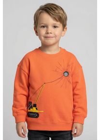 Sweatshirt Blue Seven, Jungen, Gr. 128, flamingo, Sweatware, Obermaterial: 100% Baumwolle, bedruckt, unifarben, Basic normal, Rundhals, Rippb&uuml;ndchen, Sweatshirts Sweatshirt