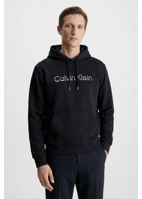 Kapuzensweatshirt Calvin Klein "LS EU 350TERRY HOODIE", Herren, Gr. XXL, schwarz, Sweatware, Obermaterial: 92% Baumwolle, 8% Polyester, unifarben, regular fit normal, Rundhals, eingesetzt Rippb&uuml;ndchen, Sweatshirts Kapuzensweatshirt, Regular fit mit Kapuze