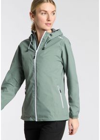 Regenjacke CMP, Damen, Gr. 36, gr&uuml;n (salvia), Obermaterial: 100% Polyester. Futter: 100% Polyester, eingesetzt abgestepptes B&uuml;ndchen mit innenliegendem Gummizug,mit verstellbarem Klettverschluss, Jacken Regenjacke, Atmungsaktiv & Winddicht & Wasserdicht, &Uuml;bergangsjacke