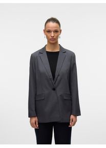 V&eacute;ro Moda Blusenblazer VERO MODA "VMNILA LS SLIM BLAZER NOOS", Damen, Gr. 40, grau (grau pinstripe), Web, Obermaterial: 80% Polyester, 18% Viskose, 2% Elasthan, unifarben, relaxed fit normal, Blazer Blusenblazer