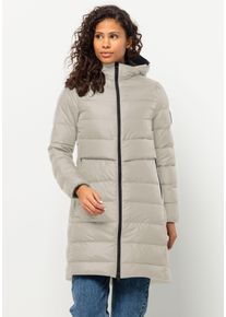 Daunenmantel Jack Wolfskin "LENAUPLATZ", Damen, Gr. XXL (48), beige (seal), Obermaterial: 100% Polyamid. Wattierung: 90% Daunen, 10% Federn, hoch geschlossener Ausschnitt, elastischer Bund, M&auml;ntel Daunenmantel, W&auml;rmend, winddicht, &Uuml;bergangsjacke