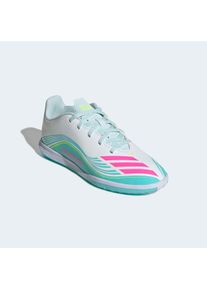 Fu&szlig;ballschuh adidas Performance "F50 MESSI CLUB KIDS HALLENFUSSBALL", Kinder, Gr. 38, cloud wei&szlig;, lucid pink, flash aqua, Synthetik, Textil, Schuhe Fu&szlig;ballschuh, f&uuml;r Hallenboden, f&uuml;r Kinder & Jugendliche