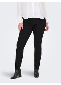 Skinny-fit-Jeans Only CARMAKOMA "CARSALLY REG SK DNM BJ030", Damen, Gr. 46, L&auml;nge 32, schwarz (schwarz denim), Denim/Jeans, Obermaterial: 64% Baumwolle, 31% Polyester, 3% Viskose, 2% Elasthan, unifarben, skinny fit, Jeans Skinny-fit-Jeans
