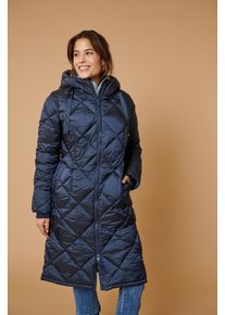 Steppmantel ZABAIONE "Jacket Ci44ara", Damen, Gr. L, metalic navy, Web, Obermaterial: 100% Polyamid, unifarben, kniebedeckend, Rippb&uuml;ndchen, M&auml;ntel Steppmantel, mit sch&ouml;nem Schimmer