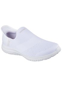 Slip-On Sneaker Skechers "VIRTUE-SLEEK", Damen, Gr. 41, wei&szlig;, Textil, Schuhe Slip-On Sneaker, Slipper, Freizeitschuh mit gepolstertem Heel-Pillow Fersenkissen