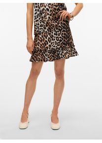 V&eacute;ro Moda Minirock VERO MODA "VMJOSIE SHORT SKIRT WVN GA", Damen, Gr. XS (34), egret aop:leo, Web, Obermaterial: 83% Viskose, 17% Nylon, bedruckt, regular fit knielang, R&ouml;cke Minirock