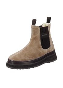 Chelseaboots Gant "Sistown", Damen, Gr. 41, grau (beige), Veloursleder, Schuhe Chelseaboots, Winterboots, Schlupfboots mit Strecheinsatz und Plateausohle