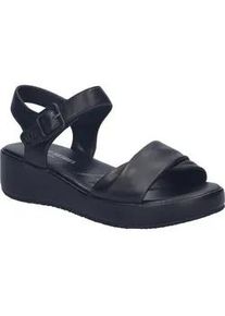 Sandale Josef Seibel "Eve 02, black-black", Damen, Gr. 39, schwarz (schwarz, schwarz), Obermaterial: 100% Rindsleder Leather cow., Schuhe Sandale