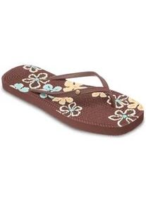 Sandale Roxy "Arizona Dreams", Damen, Gr. 10 (41), braun, blau, Obermaterial:Obermaterial: 98% Tr/ 2% Metallnieten, Futter: 100% Synthetik, Laufsohle: 100% Eva;, Schuhe Sandale