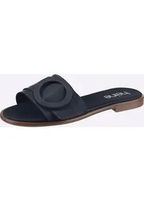 Pantolette Heine, Damen, Gr. 40, marine, Glattleder, Leder, Rindsleder, Schuhe Pantolette