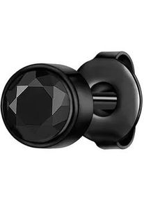 Paar Ohrstecker True Rebels "TR311", schwarz (schwarz, schwarz), Ohrringe, Herren, 5,8,mit Zirkonia, Edelstahl, mit Zirkonia