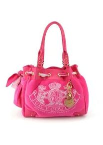Tragetasche Juicy Couture "DAYDREAMER CLASSIC CREST LARGE DOUBLE HANDLE BAG.. Damen", Damen, Gr. onesize, pink yarrow, Baumwolle, Polyurethan, Taschen, Tragetasche Damen, Shopper, Einkaufstasche, Fashion, Lifestyle, Sale