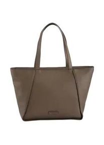 Marc O'Polo Shopper "Vera", Damen, Gr. B/H/T: 27cm x 48cm x 11cm, taupe, Polyester, MARC O'POLO ACCESSORIES, unifarben, Taschen Shopper, gro&szlig;e Einkaufstasche, Umh&auml;ngetasche mit Rei&szlig;verschluss