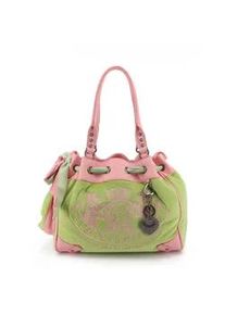 Tragetasche Juicy Couture "DAYDREAMER CLASSIC CREST LARGE DOUBLE HANDLE BAG.. Damen", Damen, Gr. onesize, pistachio gr&uuml;n, Baumwolle, Polyurethan, Taschen, Tragetasche Damen, Shopper, Einkaufstasche, Fashion, Lifestyle, Sale