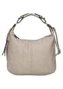 Schultertasche Harpa "Tate", Damen, Gr. B/H/T: 9cm x 32cm x 41cm, hellgrau, Lederimitat, unifarben, Taschen Schultertasche, durch Rei&szlig;verschluss erweiterbar