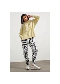 Sweathose SENSES.THE LABEL, Damen, Gr. XXL, Normalgr&ouml;&szlig;en, zebra schwarz, Web, Material: 60% Baumwolle, 40% Polyester, relaxed fit lang, Hosen Sweathose, mit Elastikbund und Kordel