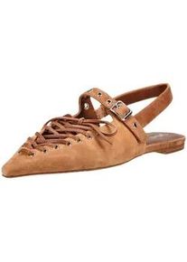 Ballerina Jeffrey Campbell "Jeffrey Campbell Ballerinas Leder", Damen, Gr. 41, tan, Leder, Schuhe Ballerina