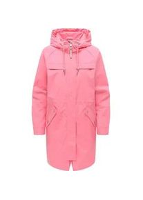 Regenmantel Ragwear "Ximenna", Damen, Gr. M (38), pink, Obermaterial: 100% Polyester; Innenfutter: 100% Polyester, gerade ca. Mitte Oberschenkel, hoch geschlossener Ausschnitt, mit Knopf,&Auml;rmel mit &Auml;rmelschlitz abgesteppte Kante mit Druckknopf, M&auml;ntel, wasserdichter und atmungsaktiver Damen &Uuml;bergangsparka