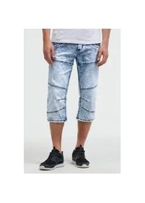 Jeansshorts CAMP DAVID, Damen, Gr. 32, Kurz, acid blau, Denim/Jeans, Material: 45% Baumwolle, 28% Lyocell, 18% Polyester, 8% Viskose, 1% Elasthan, Zusatz: Enth&auml;lt nichttextile Teile tierischen Ursprungs (Badge), Abriebeffekte, regular fit, Jeans Jeansshorts, mit Teilungsn&auml;hten