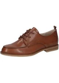 Schn&uuml;rschuh Caprice "Caprice Halbschuhe Nappaleder", Damen, Gr. 41, cognac, Nappaleder, Schuhe Schn&uuml;rschuh