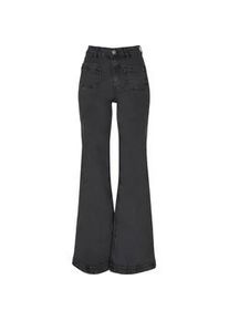 Bequeme Jeans Urban Classics "Urban Classics Damen Ladies Vintage Flared Denim Pants", Damen, Gr. 31, Normalgr&ouml;&szlig;en, schwarzwashed, 98% Baumwolle, 2% Elasthan, unifarben, Jeans