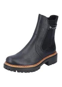 Chelseaboots Rieker, Damen, Gr. 41, schwarz, Elastischer Einsatz, Lederimitat, Schuhe Chelseaboots, mit feiner Zierkette