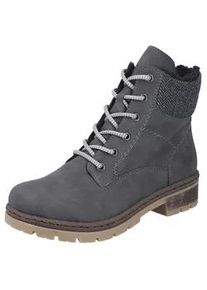 Winterstiefelette Rieker, Damen, Gr. 42, grau (dunkelgrau), Lederimitat, Textil, Schuhe Winterstiefelette, Schn&uuml;rboots, Stiefelette, Blockabsatz, mit Innen-Rei&szlig;verschluss, Topseller