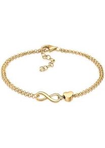 Armband Elli "Herz Unendlichkeit Infinity 925 Silber" Gr. 16, gold, Armb&auml;nder, Damen, 16cm, ohne Stein, Silber 925 (Sterlingsilber), Armband