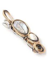 Brosche Firetti "Schmuck Geschenk Ansteckschmuck tricolor", rosa (metallfarben, ros&eacute;goldfarben, schwarz, wei&szlig;, wei&szlig;), Broschen, Damen, Metall, Brosche, mit Glasstein