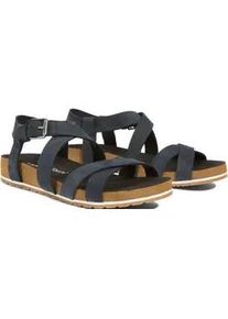 Sandale Timberland "MALIBU WAVES BACKSTRAP SANDAL", Damen, Gr. 38, schwarz, Leder, Schuhe Sandale, aus Leder