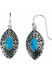 Paar Ohrh&auml;nger Firetti "Schmuck Geschenk Silber 925 Ohrschmuck Ohrhaken Edelstein", blau (silber, 925, t&uuml;rkis, schwarz, t&uuml;rkis), Ohrringe, Damen, Silber 925 (Sterlingsilber), mit T&uuml;rkis (rec.)