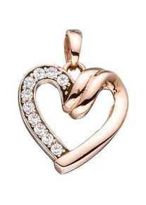 Herzanh&auml;nger Jobo "Anh&auml;nger Herz", rosa (ros&eacute;gold 333), Schmuckanh&auml;nger, Damen, Ros&eacute;gold 333, 333 Ros&eacute;gold mit 10 Zirkonia