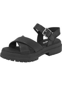 Sandale Timberland "London Vibe CROSS STRAP SANDAL", Damen, Gr. 39,5, schwarz, Leder, Schuhe Sandale